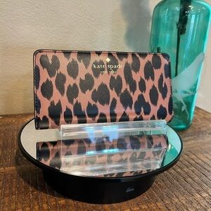 Kate Spade Schuyler Spotted Animal Print Wallet, NEW!